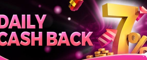 7% Weekly Cashback promotion banner